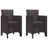 vidaXL Gar&eth;st&oacute;ll me&eth; p&uacute;&eth;i 2 pcs Br&uacute;nn 53 x 49 x 85 cm P&oacute;l&yacute;pr&oacute;p&yacute;len