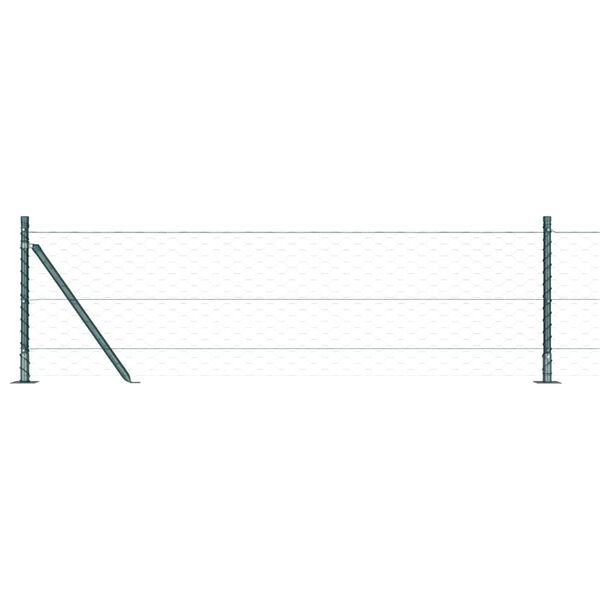 vidaXL Gir&eth;ingarp&oacute;stur Gr&aelig;nn 50 x 0,6 m (50 mm net) St&aacute;l og PVC