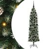 vidaXL Gervi mj&oacute; j&oacute;latr&eacute; me&eth; 300 LED me&eth; standi Gr&aelig;nn og hv&iacute;tur 180 cm