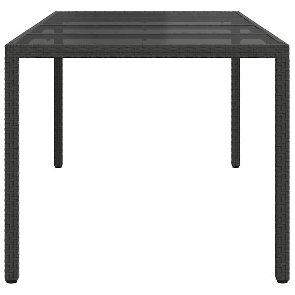 vidaXL Garðmáltíðarborð Svartur 190 x 90 x 75 cm pólýrattan