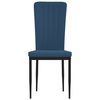vidaXL borðstofustólar 2 stk. Bláir Flauel