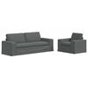 vidaXL S&oacute;fasett 2 pcs D&ouml;kk gr&aacute; 222 x 80 x 82 cm d&uacute;kur