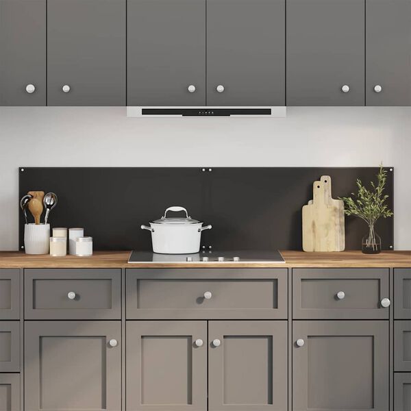 vidaXL Eldh&uacute;s Backsplash 2 pcs Svartur 90 x 40 cm hertu&eth; gler