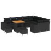 vidaXL Gar&eth;s&oacute;fa sett me&eth; p&uacute;&eth;i me&eth; geymslu me&eth; kodda 12 pcs Svartur