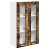vidaXL Vegghengdur sk&aacute;pur Rau&eth;-eik 60 x 31 x 100 cm Samsettur vi&eth;ur