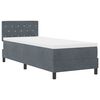 vidaXL LED Box Spring R&uacute;m me&eth; d&yacute;nu me&eth; led D&ouml;kk gr&aacute; 80 x 200 cm Flauel