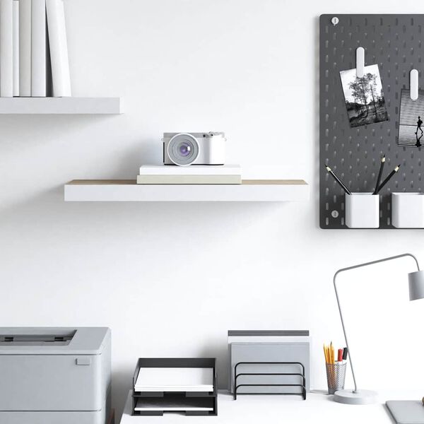 vidaXL Vegghengd Hilla Eikarlitu&eth; & Hv&iacute;t 60x23,5x3,8cm MDF