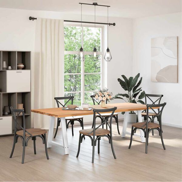 vidaXL bor&eth;stofubor&eth;sf&aelig;tur A-laga 2 stk. hv&iacute;tir 80x(72-73) cm st&aacute;l