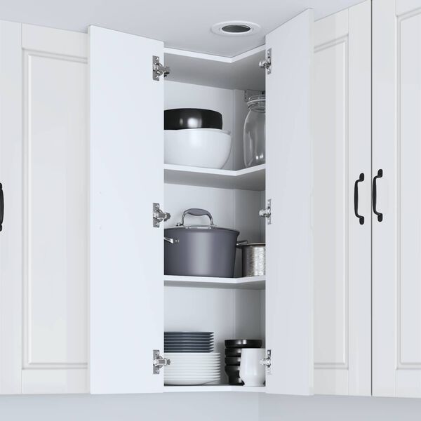 vidaXL Eldh&uacute;s sk&aacute;pur H&aacute;gloss hv&iacute;tur 57 x 57 x 100 cm Samsettur vi&eth;ur