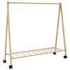 vidaXL fatarekki me&eth; hillum og hj&oacute;lum 106x34x106,5 cm bambus