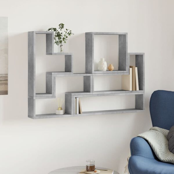 vidaXL Wall Shelf Concrete Grey 96x12x64 cm Chipboard