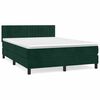 vidaXL H&oacute;lfa&eth; Springr&uacute;m me&eth; D&yacute;nu D&ouml;kkgr&aelig;nt 140x190 cm Flauel