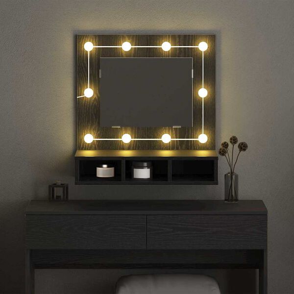 vidaXL Spegilska Svartur Eik 60 x 31,5 x 62 cm Samsettur vi&eth;ur