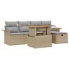 vidaXL Gar&eth;s&oacute;fa sett 6 pcs Drapplita&eth;ur p&oacute;l&yacute;rattan