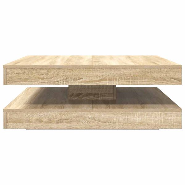 vidaXL sófaborð 360 gráðu snúanlegt Sonoma eik 90x90x34,5 cm