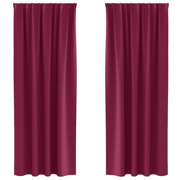 vidaXL Svartgard&iacute;nur me&eth; hringjum 2 pcs V&iacute;nrau&eth;ur 225 x 140 cm