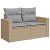 vidaXL Gar&eth;s&oacute;fa sett me&eth; p&uacute;&eth;i 14 pcs Beige og lj&oacute;sgr&aacute;r p&oacute;l&yacute;rattan
