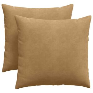 vidaXL S&oacute;fap&uacute;&eth;ar 2 pcs Br&uacute;nn 45 x 45 cm Korduroy efni