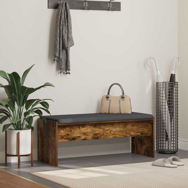 vidaXL Hallarbekk me&eth; p&uacute;&eth;i Rau&eth;-eik 103 x 38 x 40 cm