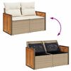 vidaXL Gar&eth;s&oacute;fa sett me&eth; p&uacute;&eth;i 18 pcs Beige og krem p&oacute;l&yacute;rattan