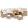 vidaXL Gar&eth;s&oacute;fa sett me&eth; p&uacute;&eth;i 9 pcs Drapplita&eth;ur Poly rattan