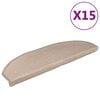 vidaXL Stigamottur 15 stk 56x17x3 cm lj&oacute;sbr&uacute;nar h&aacute;lfhringlaga