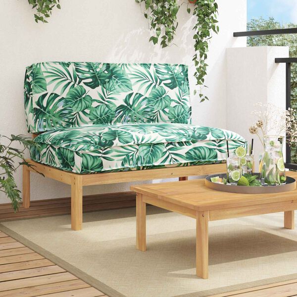 vidaXL S&oacute;fasett me&eth; p&uacute;&eth;i Bladmyll 120 x 92 x 69 cm Hrein akas&iacute;utr&eacute;