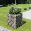 vidaXL Gabion Grj&oacute;tkassi Upph&aelig;kka&eth; Bl&oacute;maker S&iacute;nkh&uacute;&eth;a&eth; st&aacute;l 90x90x100cm