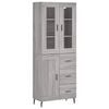 vidaXL H&aacute;r Sk&aacute;pur Gr&aacute;r Sonoma 69,5x34x180 cm Samsettur Vi&eth;ur