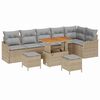 vidaXL Gar&eth;s&oacute;fa sett me&eth; p&uacute;&eth;i 9 pcs Drapplita&eth;ur p&oacute;l&yacute;rattan