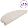 vidaXL Stigamottur 10 stk 65x21x4 cm hv&iacute;tar h&aacute;lfhringlaga st&oacute;rar