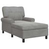 vidaXL Chaise Lounge me&eth; p&uacute;&eth;i Lj&oacute;sgr&aacute;r 91 x 157 x 91 cm Flauel