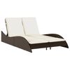 vidaXL S&oacute;lbekkur me&eth; Sessu 114x205x73 cm Br&uacute;nt P&oacute;l&yacute;rattan