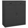vidaXL Skrifstofusk&aacute;pur Reykgr&aacute;r 90x40x102 cm St&aacute;l