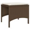 vidaXL Garðsófi 2 sæta með Borði og Kollum Brúnn Pólýrattan