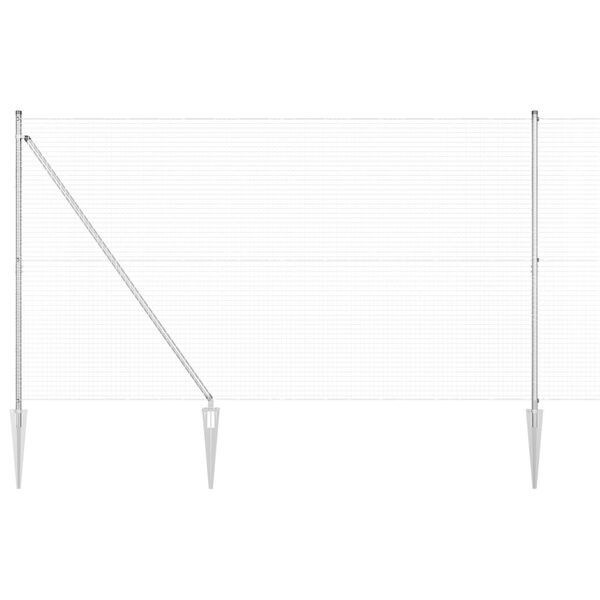 vidaXL Gir&eth;ingarp&oacute;stur Silfur 25 x 1,6 m (25 x 25 mm net) St&aacute;l