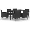 vidaXL 7 Hluta Gar&eth;bor&eth;stofusett me&eth; Sessum Svart P&oacute;l&yacute;rattan