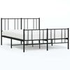 vidaXL R&uacute;mgrind &uacute;r M&aacute;lmi me&eth; H&ouml;fu&eth;gafli & F&oacute;tagafli Sv&ouml;rt 140x190 cm