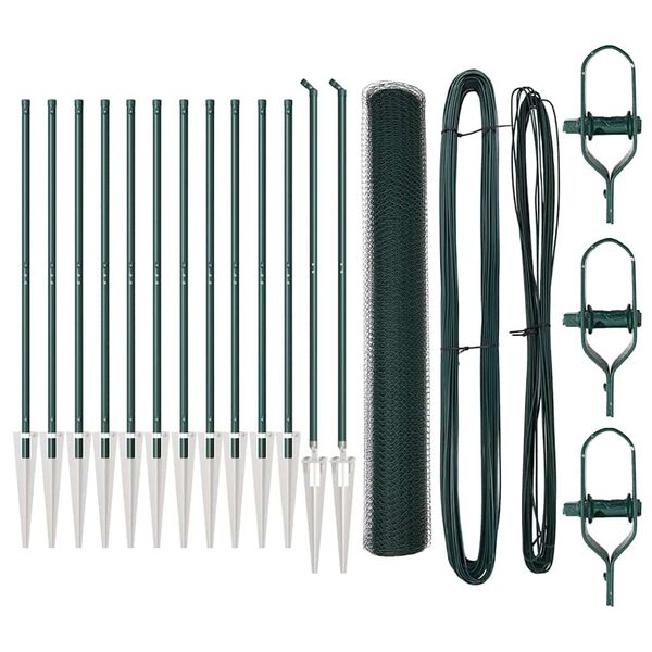 vidaXL Gir&eth;ingarp&oacute;stur Gr&aelig;nn 25 x 1,2 m (25 mm net) St&aacute;l