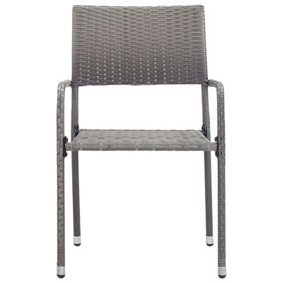 vidaXL 5 hluta garðborðstofusett Poly Rattan Antracite & Grey