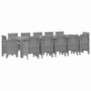 vidaXL Gar&eth;ur bor&eth;sett me&eth; p&uacute;&eth;i 13 pcs Lj&oacute;sgr&aacute;r Poly rattan