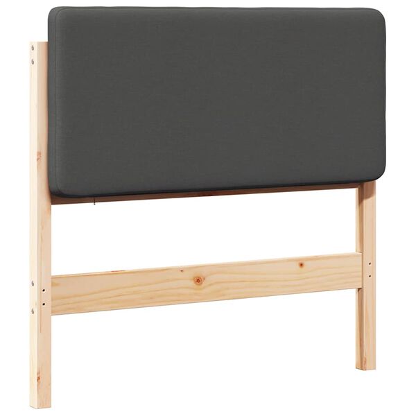 vidaXL B&oacute;lstru&eth; r&uacute;mgafl Br&uacute;nn og Dimmur gr&aacute;r 90 cm Solid furuhikk