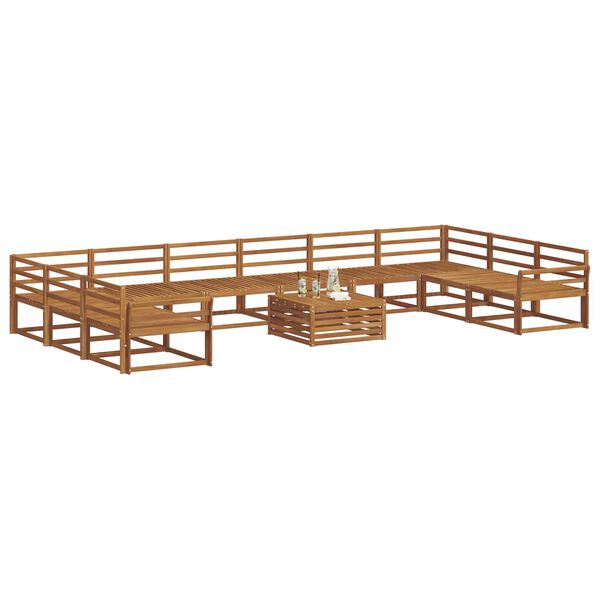 vidaXL &Uacute;ti s&oacute;fasett 11 pcs N&aacute;tt&uacute;rulegur Hrein akas&iacute;utr&eacute;