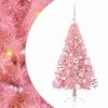 vidaXL Gervi fyrirfram l&yacute;stum j&oacute;latr&eacute; me&eth; 150 LED Bleikur 120 cm PVC