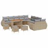 vidaXL Gar&eth;s&oacute;fa sett 14 pcs Drapplita&eth;ur p&oacute;l&yacute;rattan