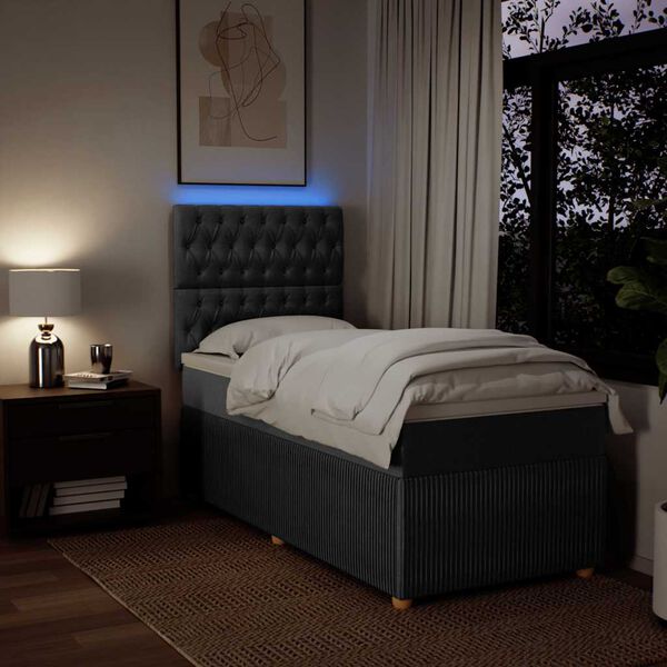 vidaXL H&oacute;lfa&eth; Springr&uacute;m D&ouml;kkgr&aacute;tt 100x200 cm Tauefni