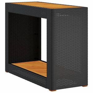 vidaXL Gar&eth;bor&eth; me&eth; Vi&eth;arpl&ouml;tu Svart 100x40x75 cm P&oacute;l&yacute;rattan