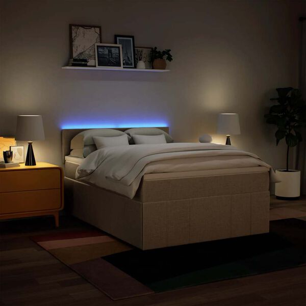 vidaXL H&oacute;lfa&eth; Springr&uacute;m me&eth; D&yacute;nu Rj&oacute;ma 140x190 cm Tauefni