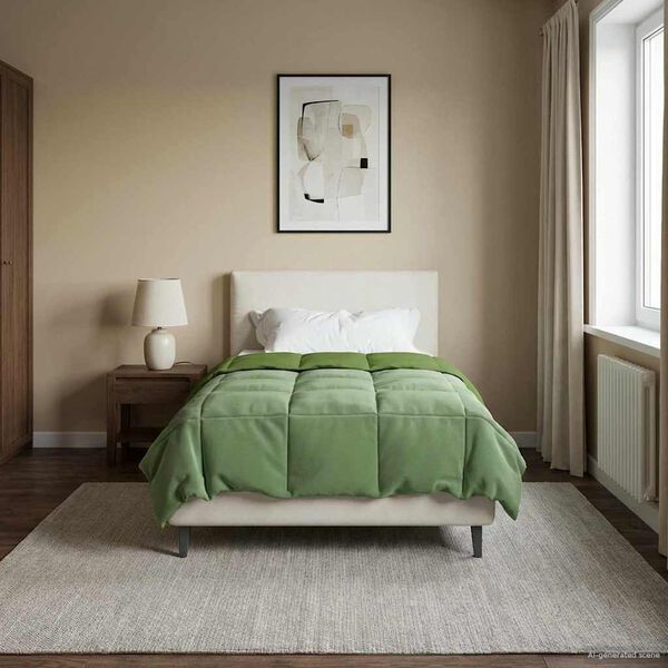 vidaXL Full &aacute;rs d&yacute;na S&iacute;&eth;la&eth; Gr&aelig;nn 155 x 200 cm M&iacute;kr&oacute;f&iacute;ber