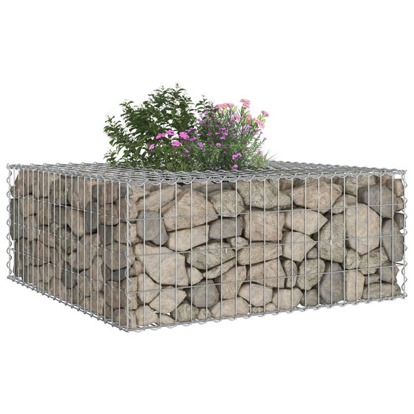 vidaXL Gabion h&aelig;kka&eth; r&uacute;m Silfur 100 x 100 x 40 cm Galvaniserad st&aacute;l
